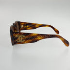 Chanel Quilted CC Logo Marble Pattern Sunglasses Brown Gold Acetate Eyewear — view 5