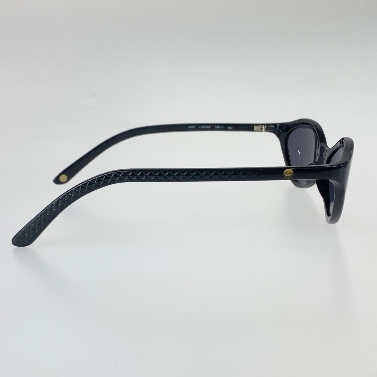Chanel CC Logo Sunglasses Black Gold Acetate Eyewear — view 4