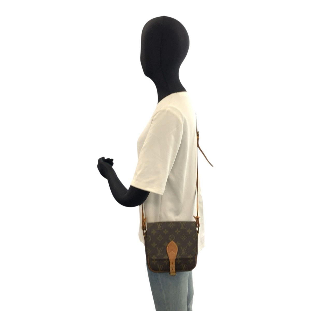 Louis Vuitton Monogram Cartouchiere PM Shoulder Bag Pochette Brown Gold Leather — view 7