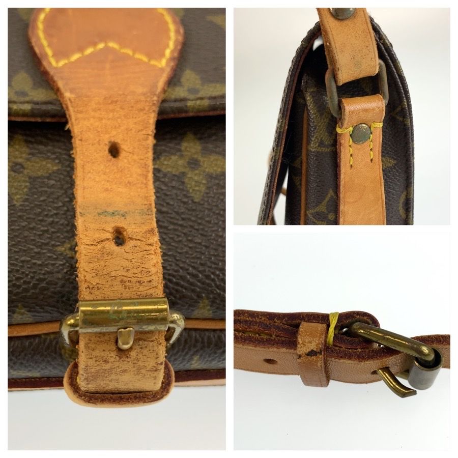 Louis Vuitton Monogram Cartouchiere PM Shoulder Bag Pochette Brown Gold Leather — view 5
