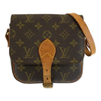 Louis Vuitton Monogram Cartouchiere PM Shoulder Bag Pochette Brown Gold Leather
