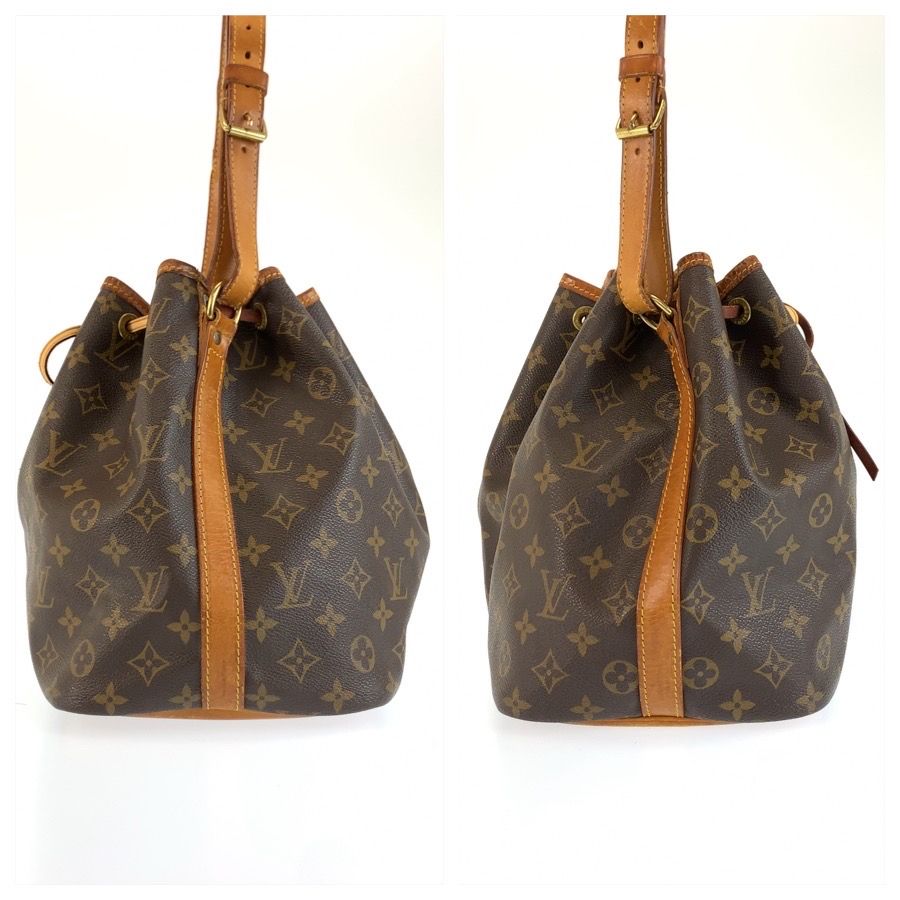 Louis Vuitton Monogram Petit Noe Drawstring Shoulder Bag Brown Gold Leather — view 8
