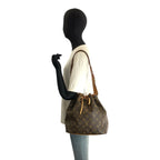 Louis Vuitton Monogram Petit Noe Drawstring Shoulder Bag Brown Gold Leather — view 7