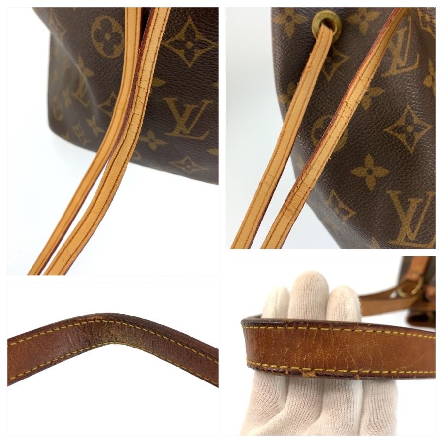 Louis Vuitton Monogram Petit Noe Drawstring Shoulder Bag Brown Gold Leather — view 6