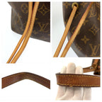Louis Vuitton Monogram Petit Noe Drawstring Shoulder Bag Brown Gold Leather — view 6