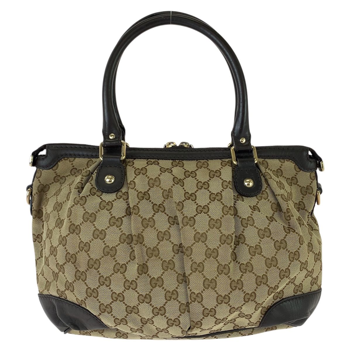 Gucci GG Canvas Sukey Tote Shoulder Bag 2-Way Beige Brown — view 2