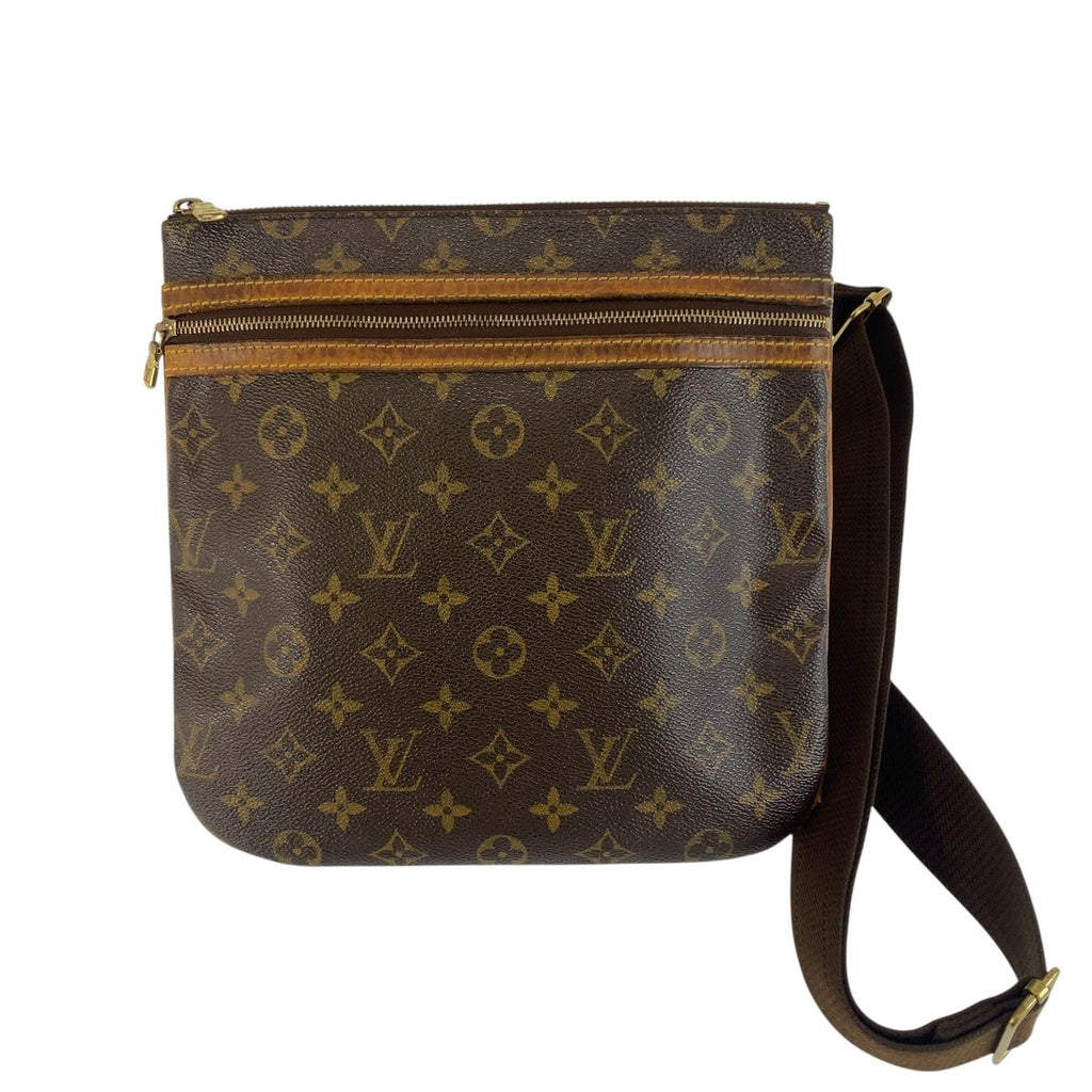 Louis Vuitton Monogram Pochette Bosphore Shoulder Bag Brown Leather