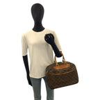 Louis Vuitton Monogram Deauville Boston Bag Brown Gold Leather — view 6