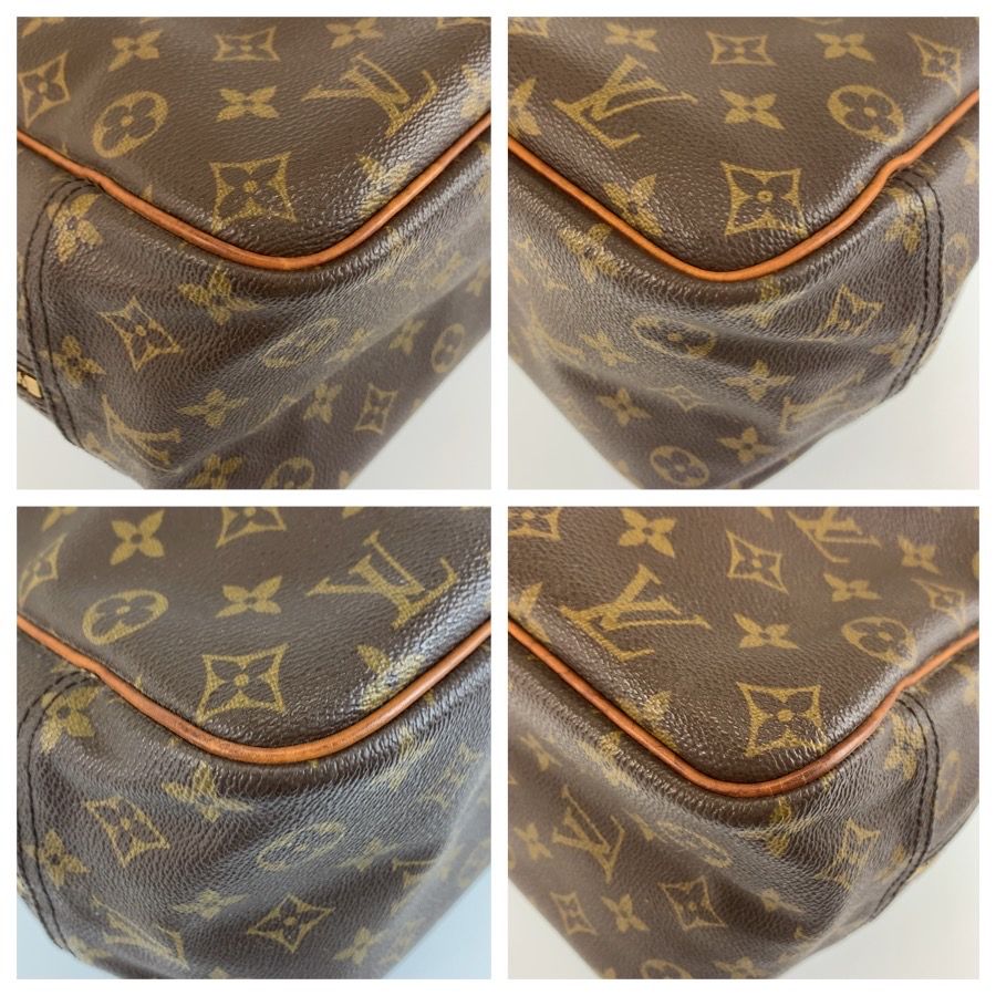 Louis Vuitton Monogram Deauville Boston Bag Brown Gold Leather — view 4