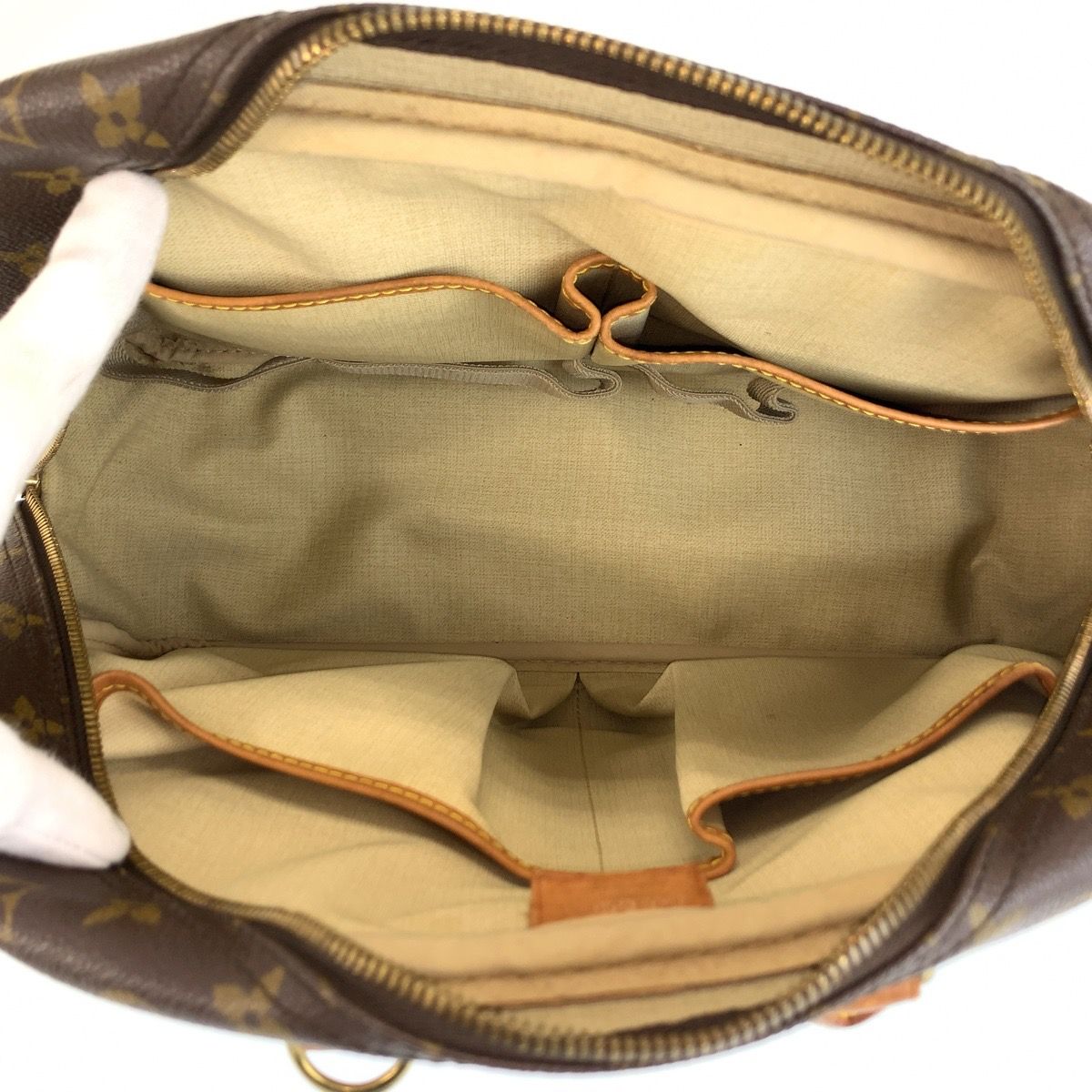 Louis Vuitton Monogram Deauville Boston Bag Brown Gold Leather — view 8
