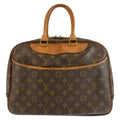 Louis Vuitton Monogram Deauville Boston Bag Brown Gold Leather