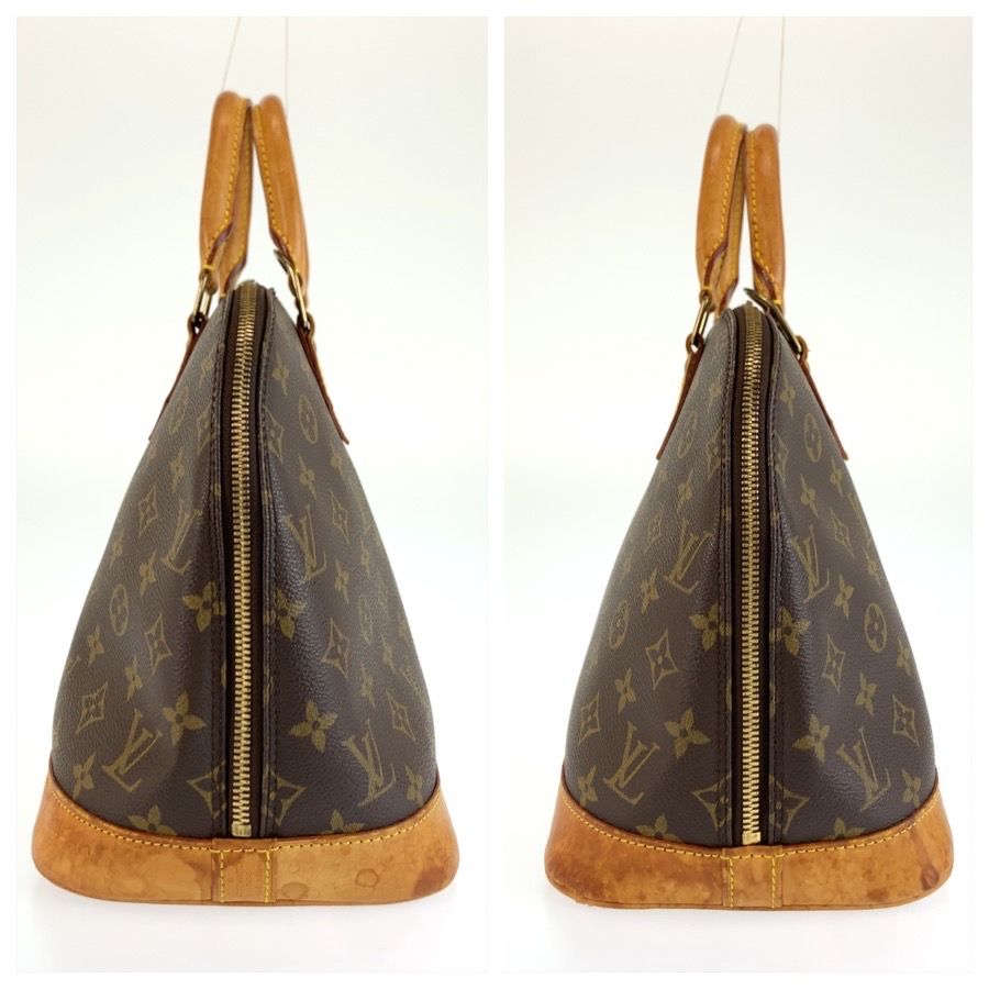 Louis Vuitton Monogram Alma Handbag Brown Gold Leather — view 7