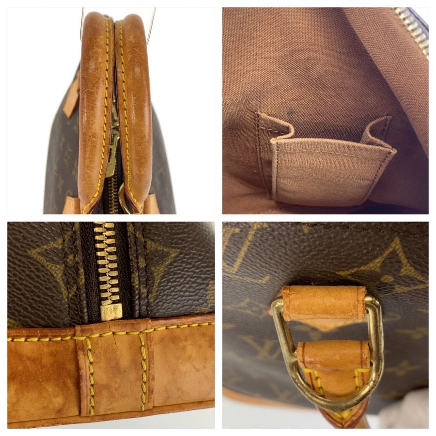 Louis Vuitton Monogram Alma Handbag Brown Gold Leather — view 5