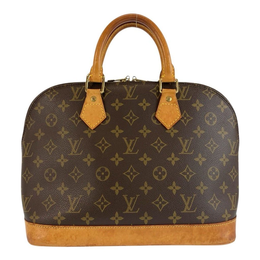Louis Vuitton Monogram Alma Handbag Brown Gold Leather