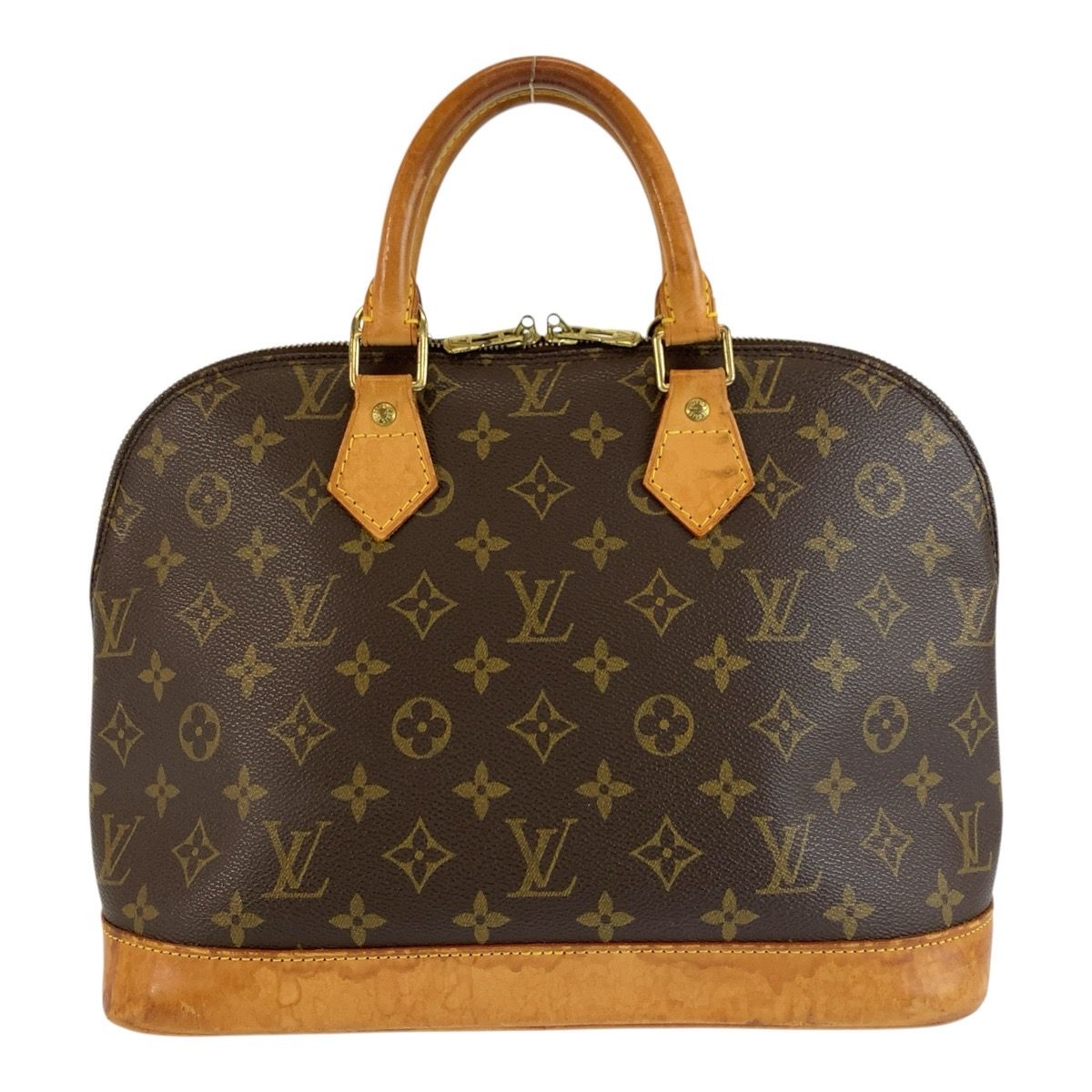 Louis Vuitton Monogram Alma Handbag Brown Gold Leather — view 2