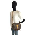 Louis Vuitton Monogram Jeune Fille Shoulder Bag Brown Gold Leather — view 7