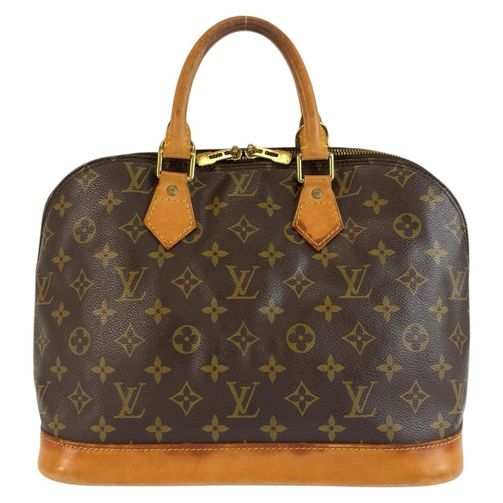 Louis Vuitton Monogram Alma Boston Bag Brown Gold Leather