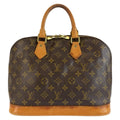 Louis Vuitton Monogram Alma Boston Bag Brown Gold Leather