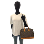 Louis Vuitton Monogram Alma Boston Bag Brown Gold Leather — view 6