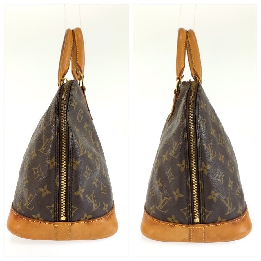 Louis Vuitton Monogram Alma Boston Bag Brown Gold Leather — view 7