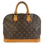 Louis Vuitton Monogram Alma Boston Bag Brown Gold Leather — view 2