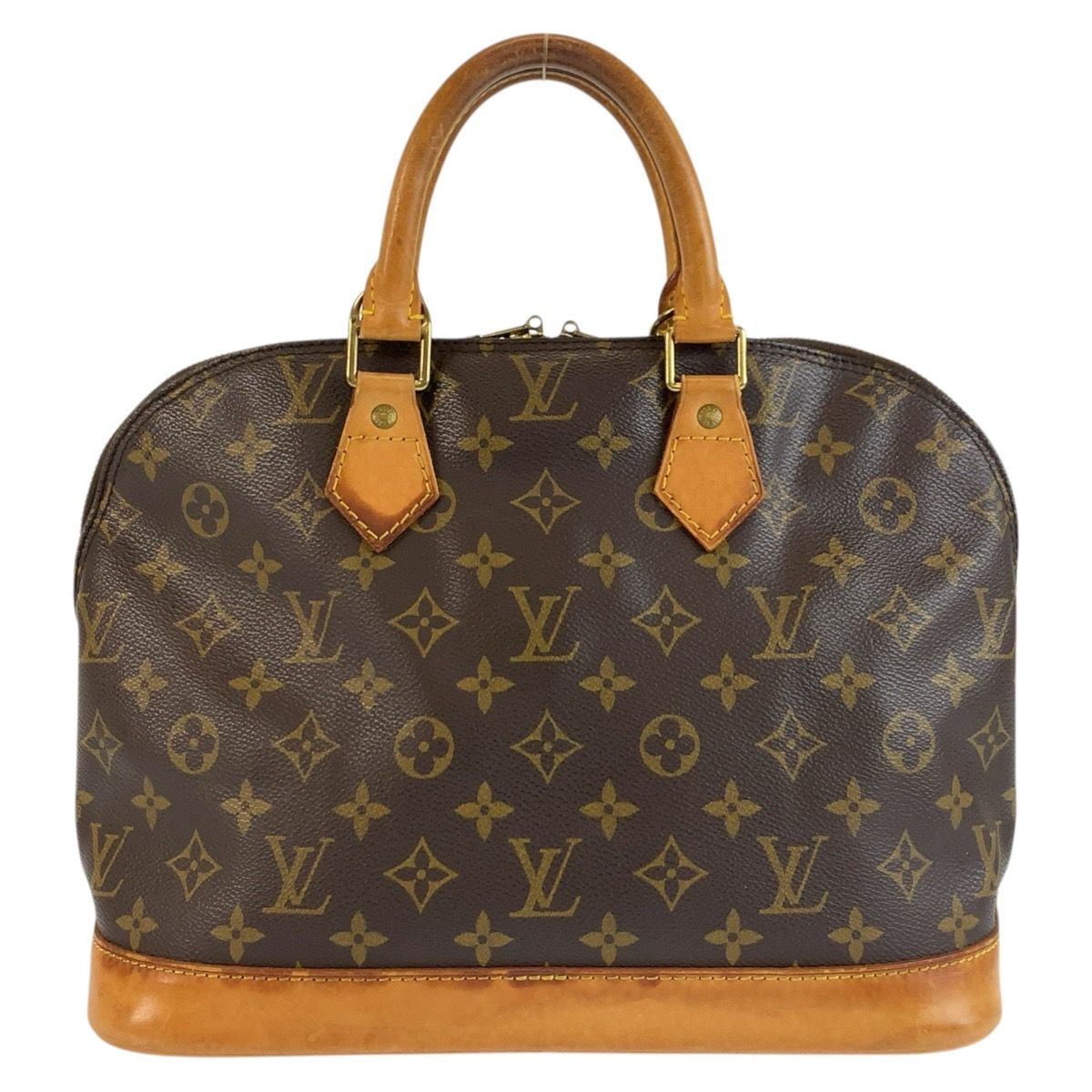 Louis Vuitton Monogram Alma Boston Bag Brown Gold Leather — view 2