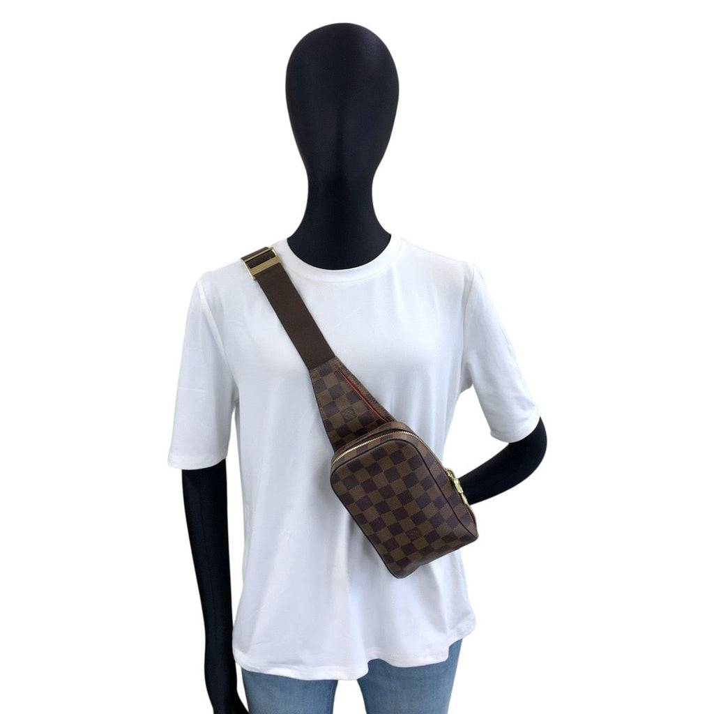 Louis Vuitton Damier Geronimos Belt Bag Waist Pouch Brown Gold — view 6