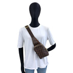 Louis Vuitton Damier Geronimos Belt Bag Waist Pouch Brown Gold — view 6