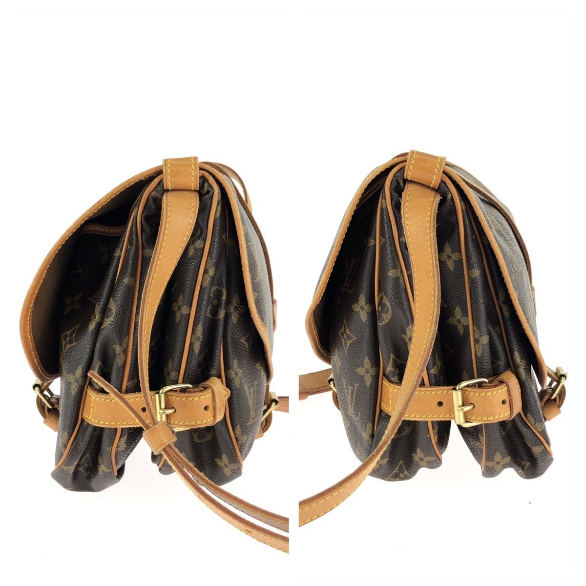 Louis Vuitton Monogram Saumur 30 Shoulder Bag Brown Gold Leather — view 8