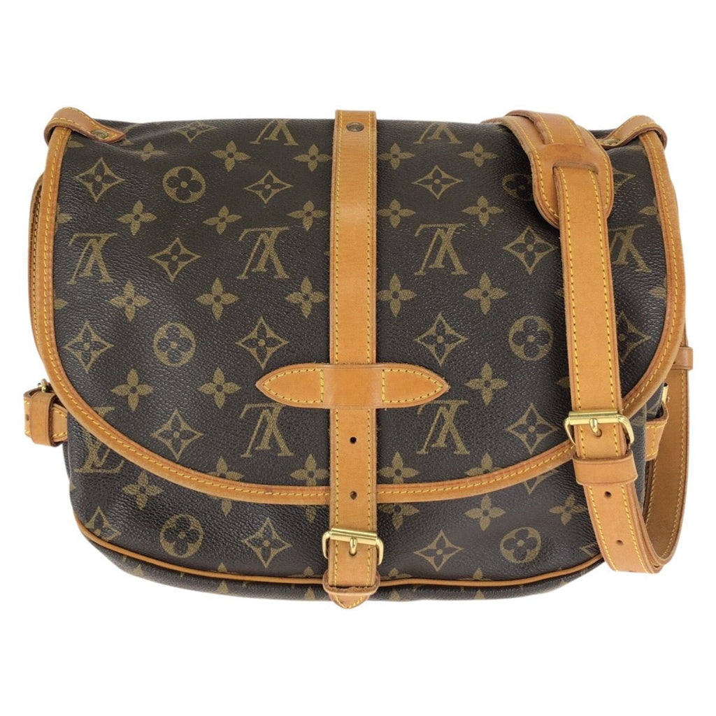 Louis Vuitton Monogram Saumur 30 Shoulder Bag Brown Gold Leather