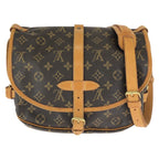 Louis Vuitton Monogram Saumur 30 Shoulder Bag Brown Gold Leather