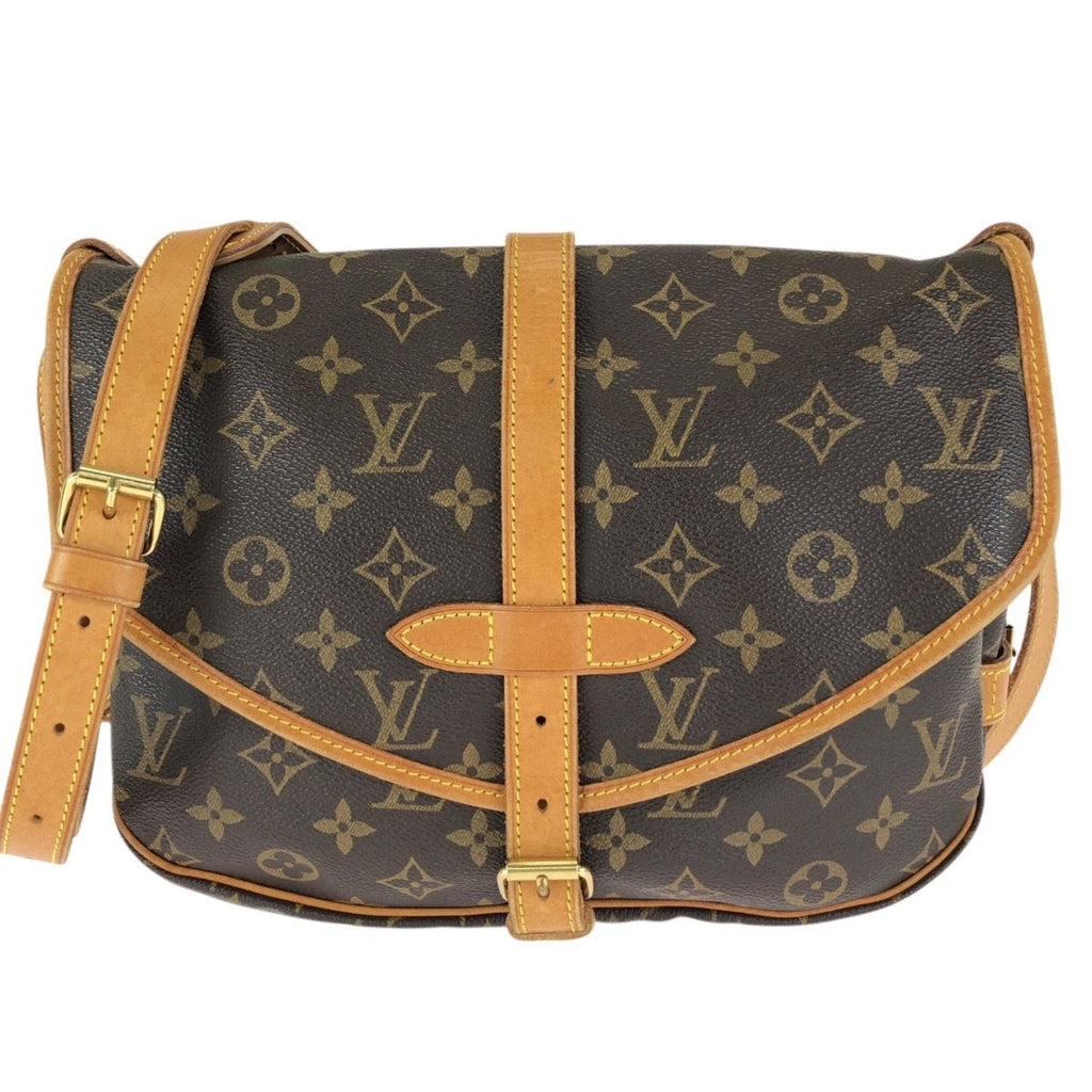 Louis Vuitton Monogram Saumur 30 Shoulder Bag Brown Gold Leather — view 2