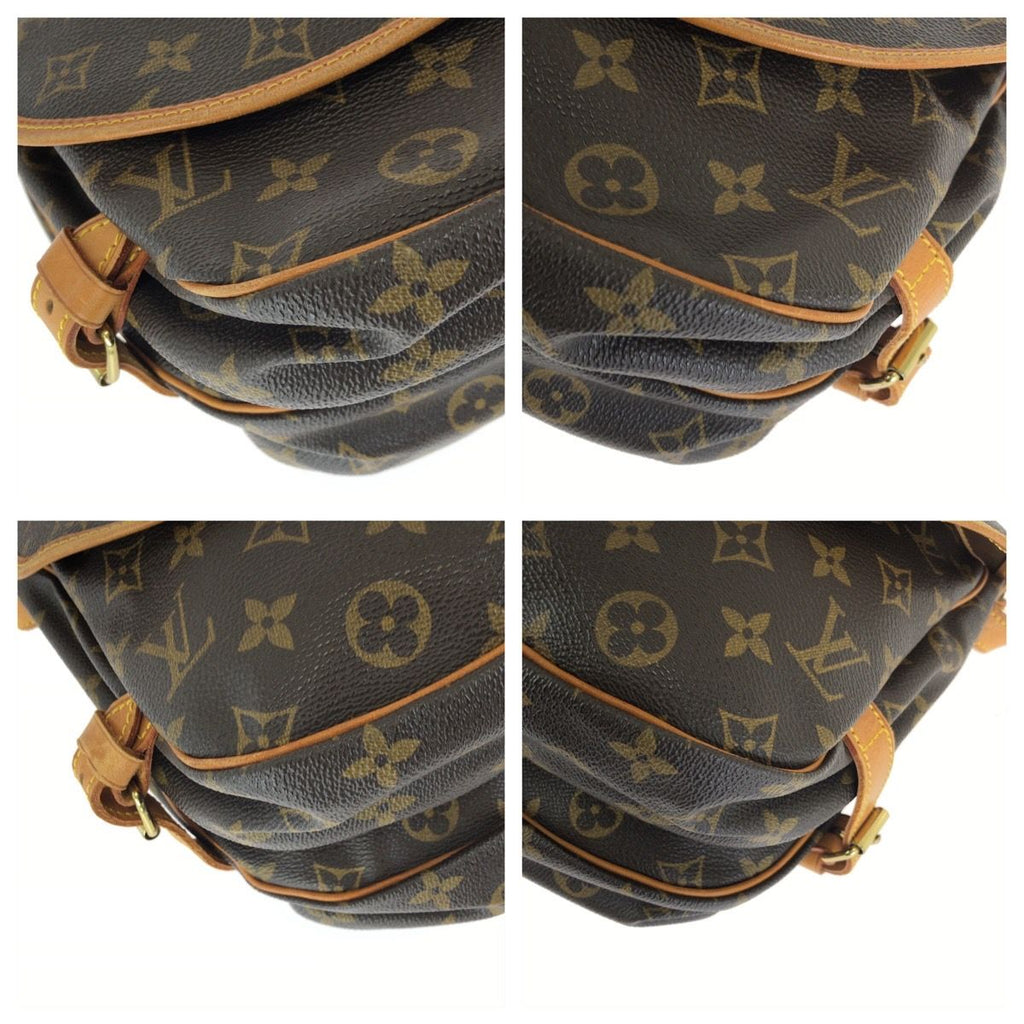 Louis Vuitton Monogram Saumur 30 Shoulder Bag Brown Gold Leather — view 3
