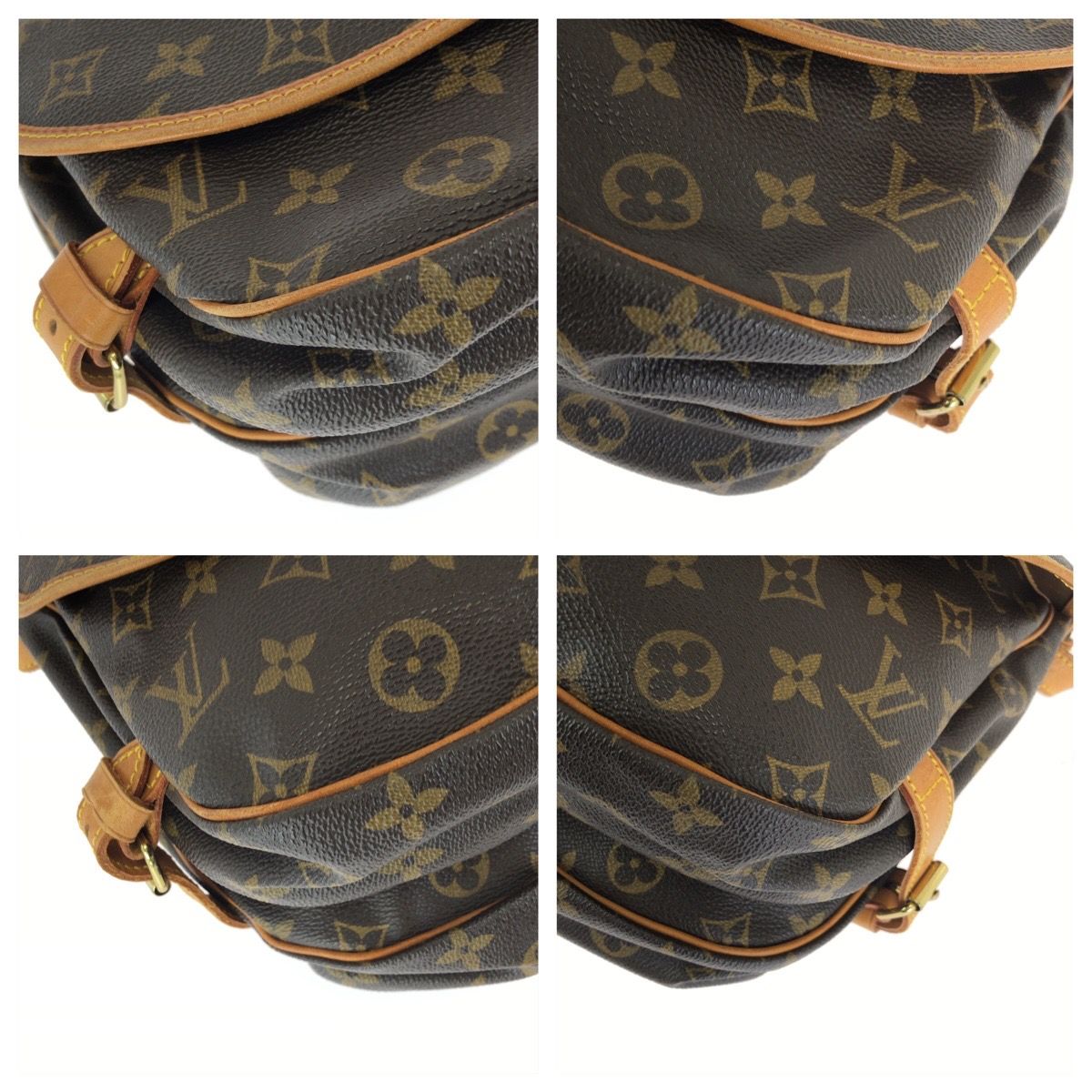 Louis Vuitton Monogram Saumur 30 Shoulder Bag Brown Gold Leather — view 3