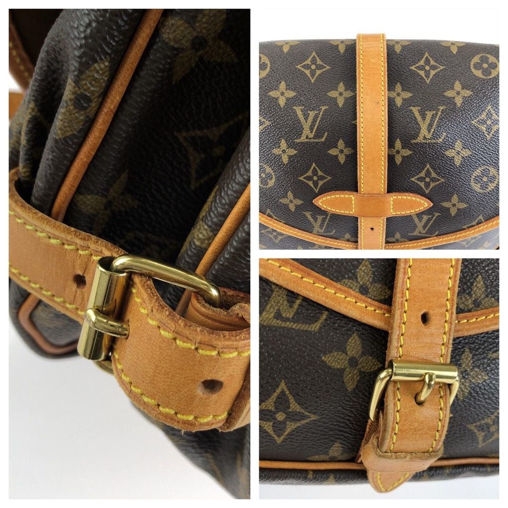 Louis Vuitton Monogram Saumur 30 Shoulder Bag Brown Gold Leather — view 5