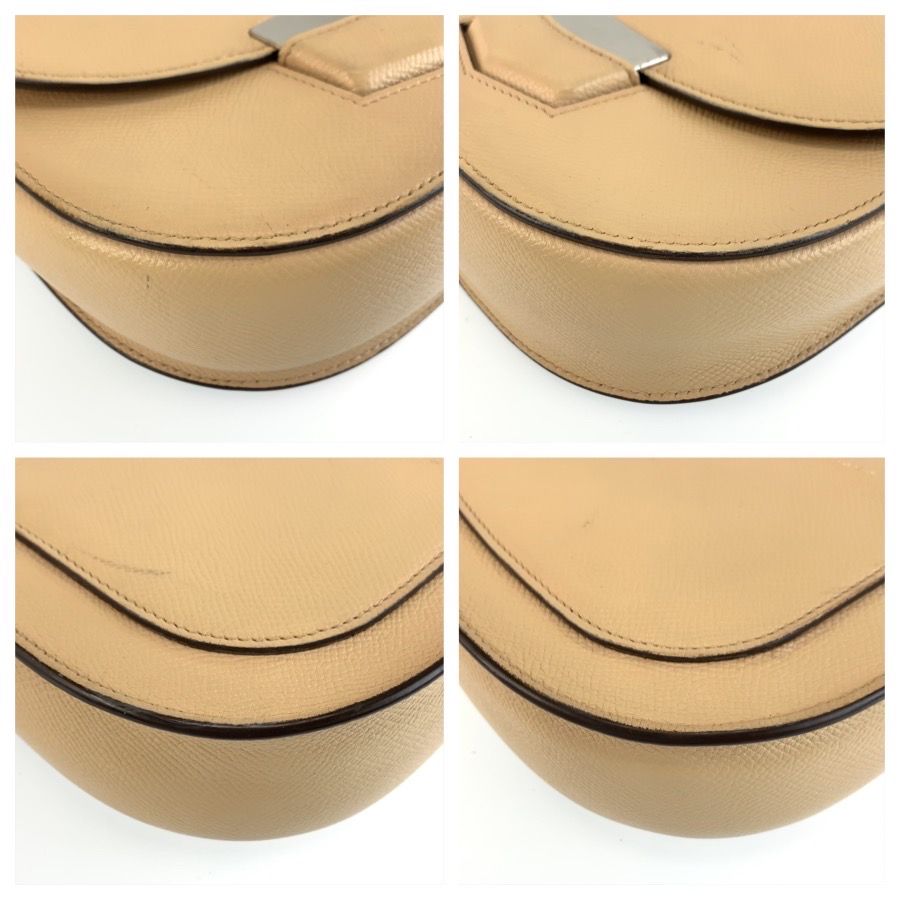 Celine Small Trotter Shoulder Bag Pochette Beige Silver Leather — view 4