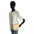 Celine Small Trotter Shoulder Bag Pochette Beige Silver Leather — view 7