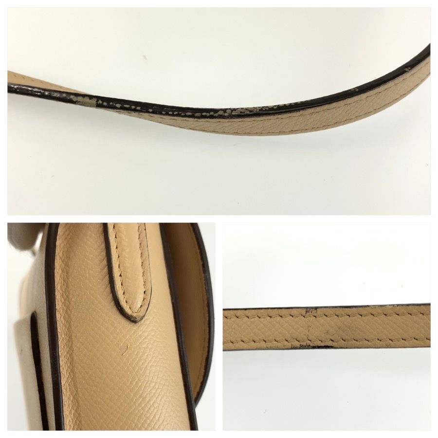 Celine Small Trotter Shoulder Bag Pochette Beige Silver Leather — view 6