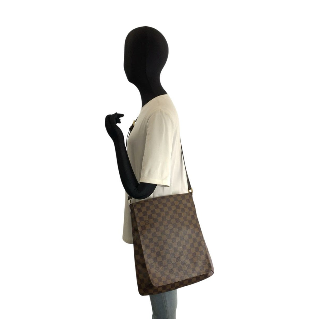 Louis Vuitton Damier Musette Shoulder Bag Brown Gold — view 7