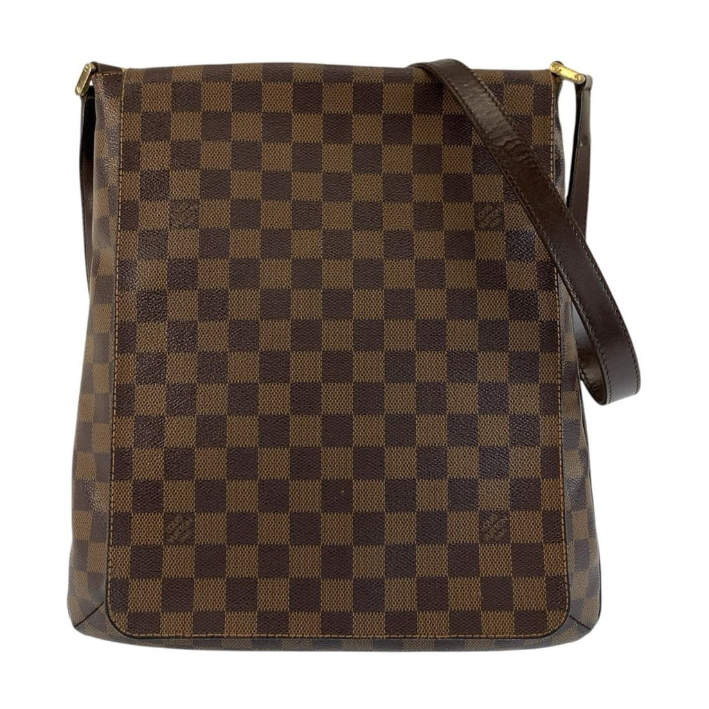 Louis Vuitton Damier Musette Shoulder Bag Brown Gold