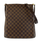 Louis Vuitton Damier Musette Shoulder Bag Brown Gold