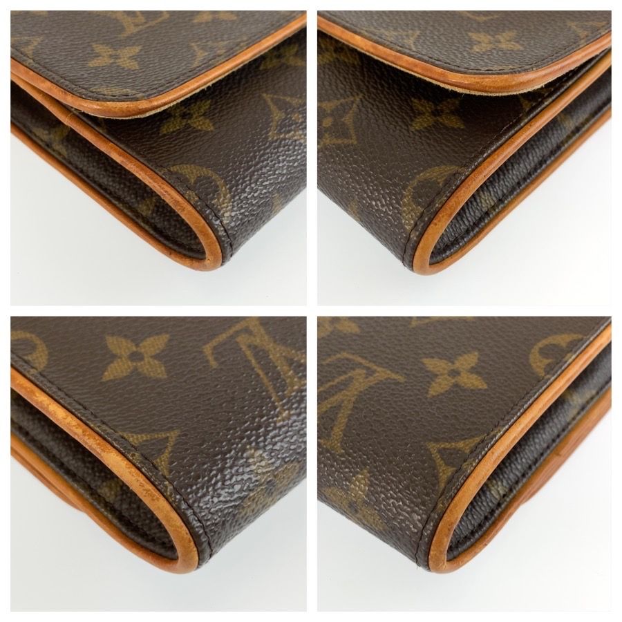 Louis Vuitton Monogram Pochette Twin GM Shoulder Bag Brown Gold Leather — view 4