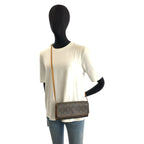 Louis Vuitton Monogram Pochette Twin GM Shoulder Bag Brown Gold Leather — view 6