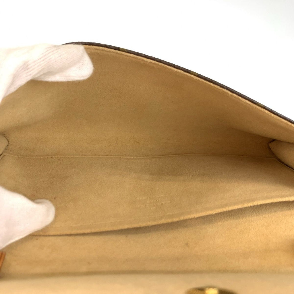 Louis Vuitton Monogram Pochette Twin GM Shoulder Bag Brown Gold Leather — view 8