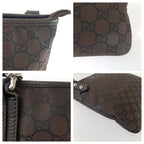 Gucci GG Pattern Shoulder Bag Brown Silver Nylon Leather — view 5