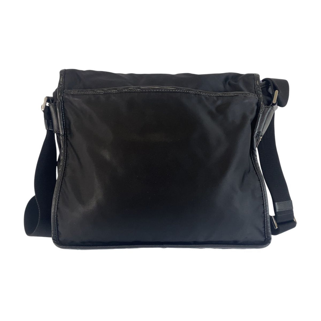 Prada Tessuto Jacquard Logo Shoulder Bag Black Nylon — view 2