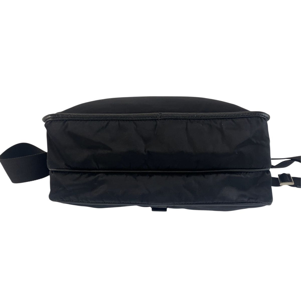 Prada Tessuto Jacquard Logo Shoulder Bag Black Nylon — view 3