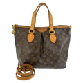 Louis Vuitton Monogram Palermo PM 2-Way Shoulder Bag Brown Gold Leather