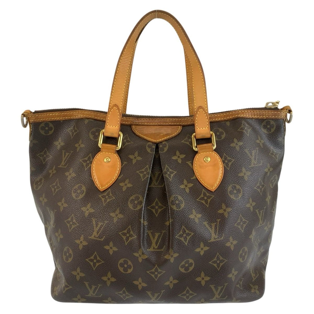 Louis Vuitton Monogram Palermo PM 2-Way Shoulder Bag Brown Gold Leather — view 2