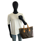 Louis Vuitton Monogram Palermo PM 2-Way Shoulder Bag Brown Gold Leather — view 7